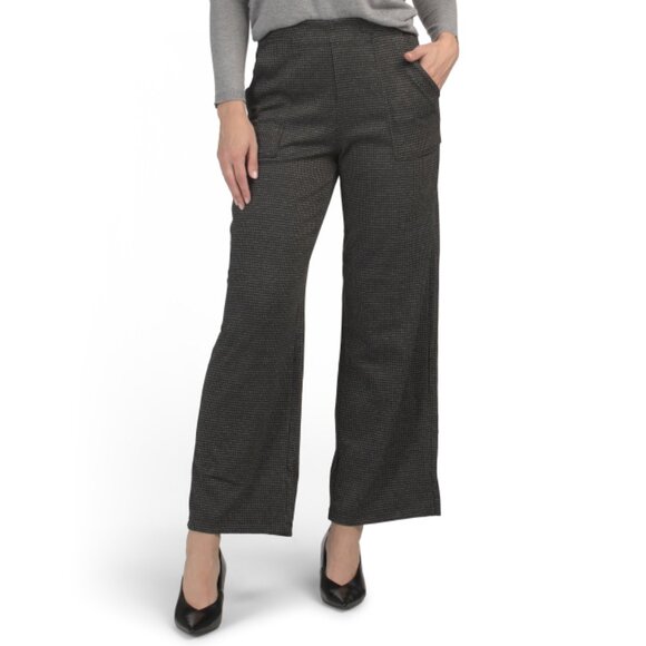 MAX STUDIO LONDON Black/charcoal Double Knit Easy Wide Leg Pants - Picture 1 of 2